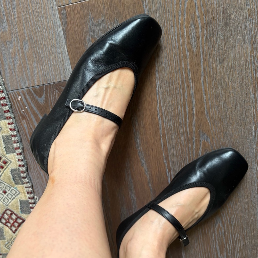 Size 8 Genuine Leather Black Ballet Flats (Verderosmarino) - Picture 7 of 8